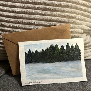 Winter Forest Landscape Art Card